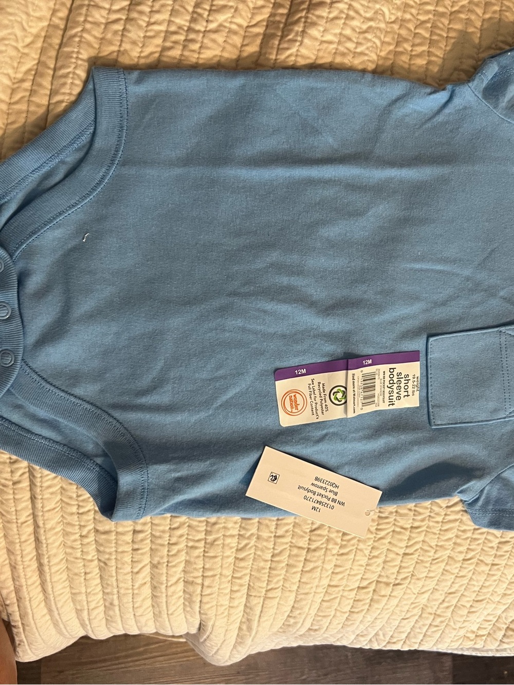 Carter's Royal Blue Baby Bodysuit with Pocket